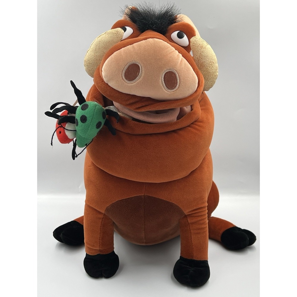 Walt Disney World The Lion King Extra Large Pumbaa Plush With Grub Bugs 15" Vtg